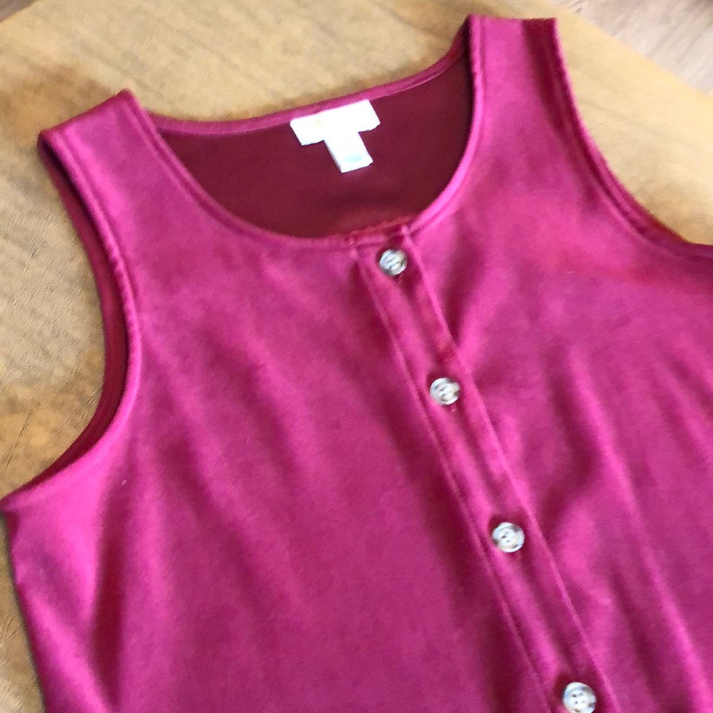 TALBOTS Petites 8P Red Sleeveless Jumper Dress - Picture 5 of 8